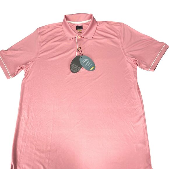 Greg Norman Polo Shirt Men's Large Pink Protek Micro Luxe Solid PlayDry Slit - Picture 15 of 16